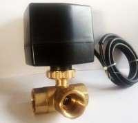 WR-3 Zawór KULOWY trójdrogowy elektrozawór 3/4 cal sterowanie 2 żyły